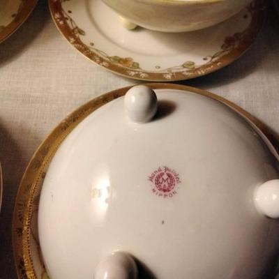 Nippon Three Footed Bowls And Saucers