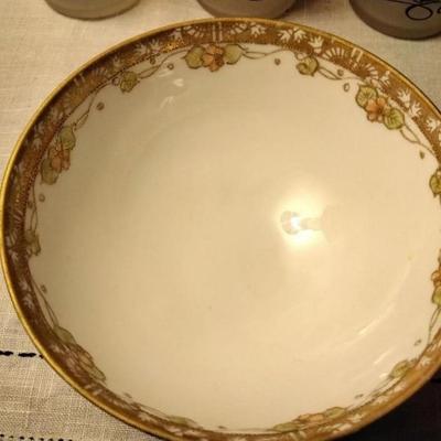 Nippon Three Footed Bowls And Saucers
