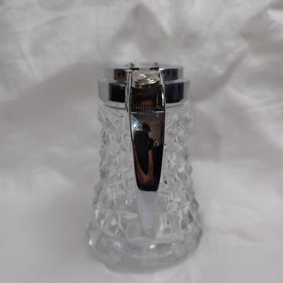 Fostoria American Metal Drip cut Syrup Server