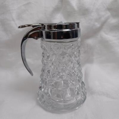 Fostoria American Metal Drip cut Syrup Server