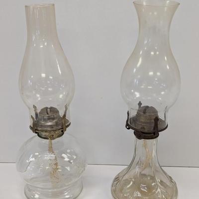 `Vintage Farm Lamp Lights Clear Glass With Snowflakes