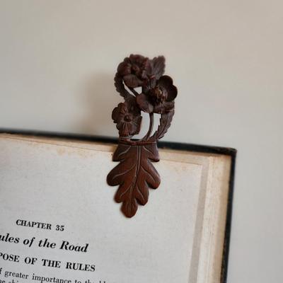 Hand-Carved Wood Swiss Bookmark with Stanhope Viewer
