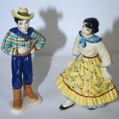 CERAMIC ARTS STUDIO MADISON, WI 1942-1956 SQUARE DANCERS BOY AND GIRL