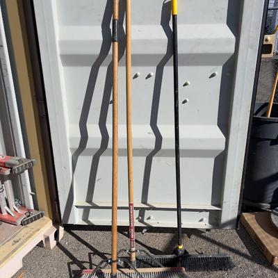 3 Push Brooms 