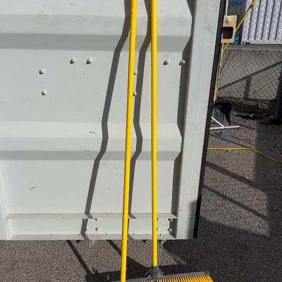 2 Yellow NEWER Push Brooms