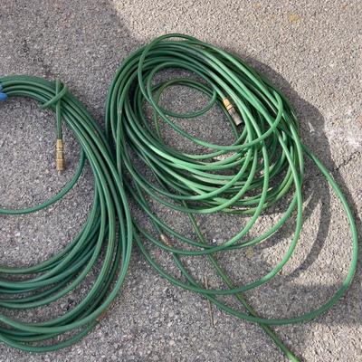 (2) 100 Foot GREEN Quick Connect Hoses 