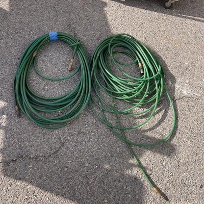 (2) 100 Foot GREEN Quick Connect Hoses 