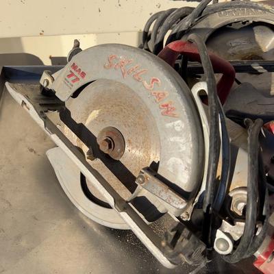 A DEWALT & A SKIL Worm Drives 