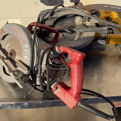 A DEWALT & A SKIL Worm Drives 