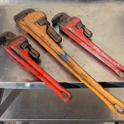 3 Pipe Wrenches 