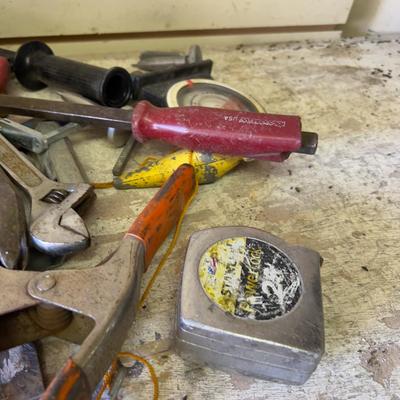 Pile of Hand Tools; Hammer, Torch and Pry Bar