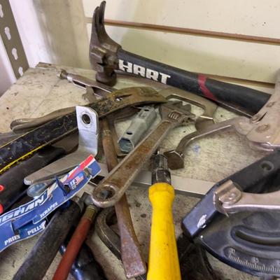 Pile of Hand Tools; Hammer, Torch and Pry Bar