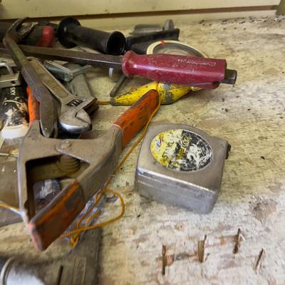 Pile of Hand Tools; Hammer, Torch and Pry Bar
