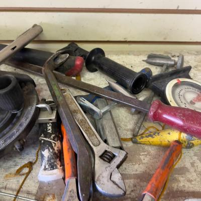 Pile of Hand Tools; Hammer, Torch and Pry Bar