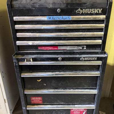 HUSKY Tool Chest Black Metal Top & bottom Rolling 