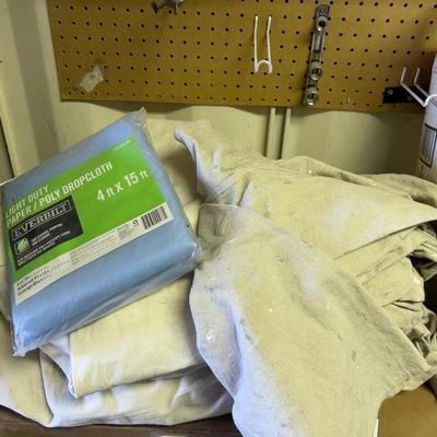 2 Canvas Tarps and a Drop Cloth