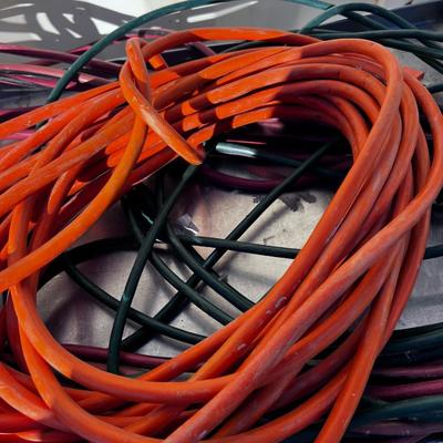 Orange, Red and Green Extension Cords
