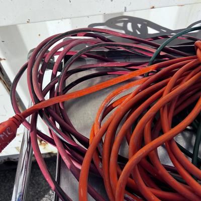 Orange, Red and Green Extension Cords