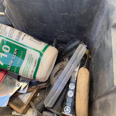 Plastic Tool Box with Carpet Tools 