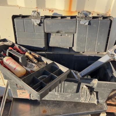 Plastic Tool Box with Carpet Tools 