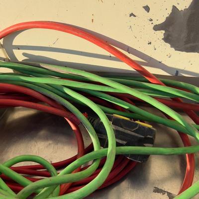 Red, Green and Orange Extension Cords