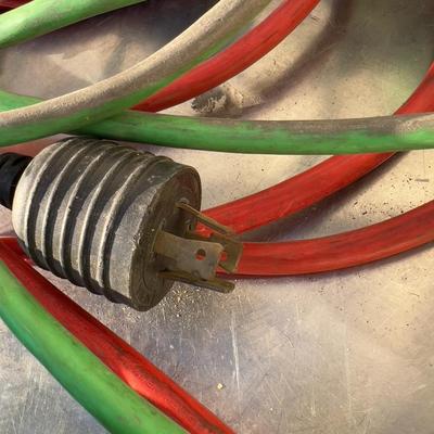 Red, Green and Orange Extension Cords