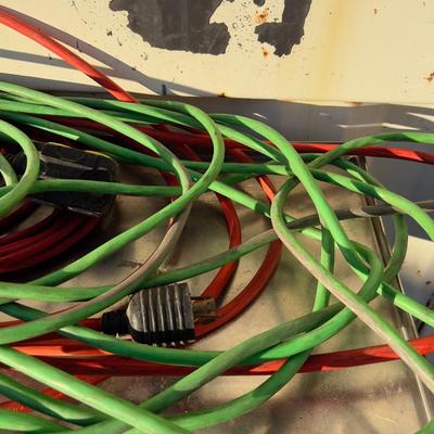 Red, Green and Orange Extension Cords
