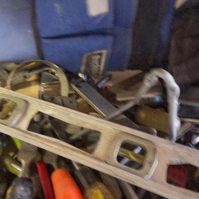 Large Piles of Hand Tools and Drill Bits. 