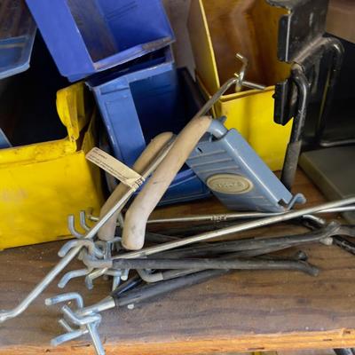 Parts Bins on 2 shelves 