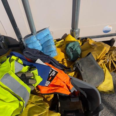 Pile of Rain Coats and Safety Gear
