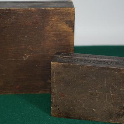 ANTIQUE PAIR OF RUSSIAN -HAND CARVED & PAINTED FOLK ART BOXES