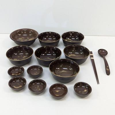 Lacquered Bowls Asian Design