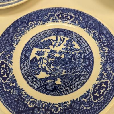 14 Pieces Of Vintage Willow Ware By Royal China Dishes
