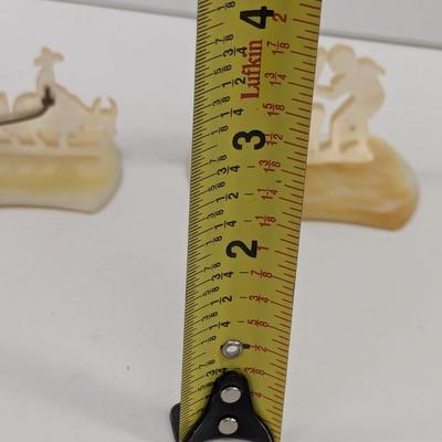 Vintage Mother Of Pearl Figures Attached To Mother Of Pearl Base