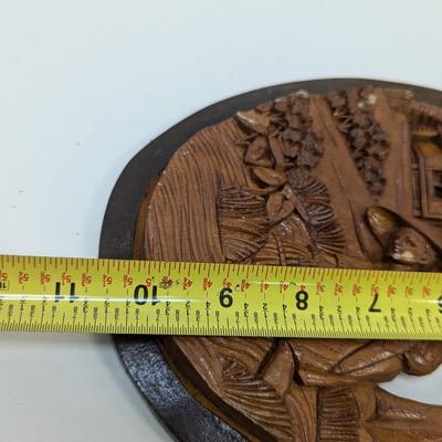 1950's Vintage Southeast Asia Carved Wood Art