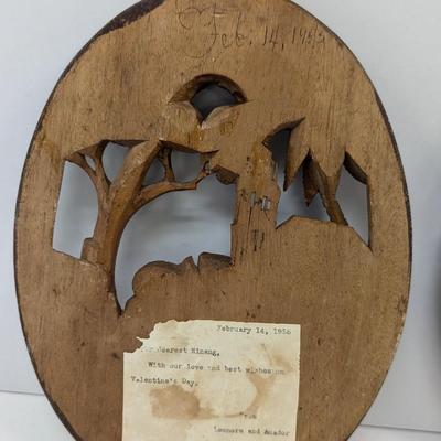 1950's Vintage Southeast Asia Carved Wood Art