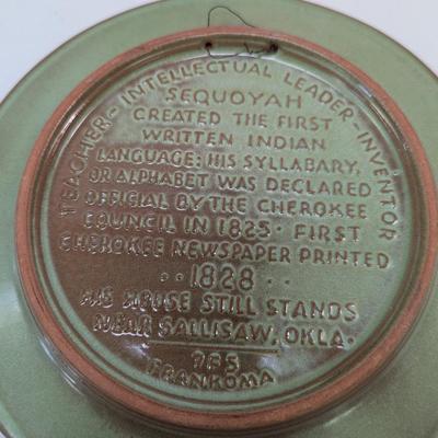Frankoma Pottery Sequoyah's Cherokee & Dragonfly Plate