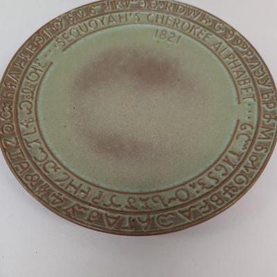Frankoma Pottery Sequoyah's Cherokee & Dragonfly Plate