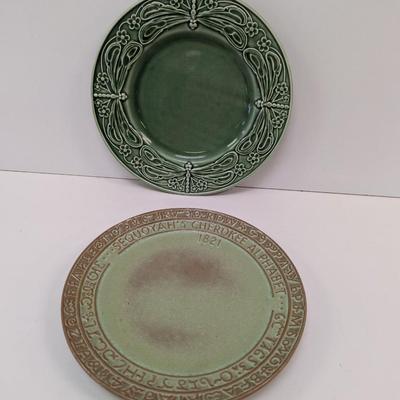 Frankoma Pottery Sequoyah's Cherokee & Dragonfly Plate