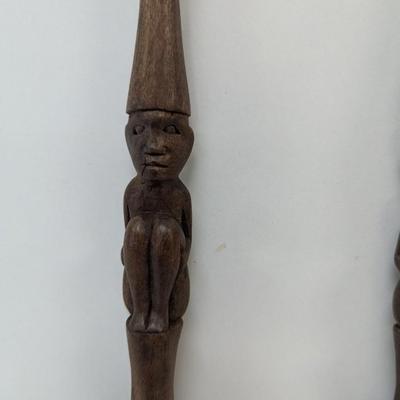 Carved Wooden Tribal Serving Set
