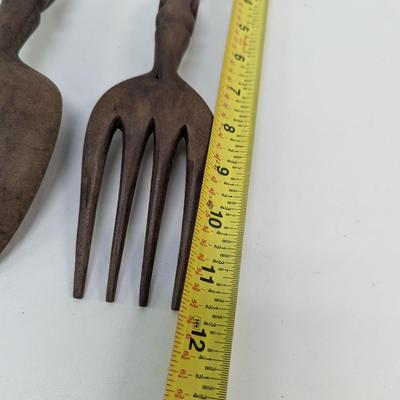 Carved Wooden Tribal Serving Set