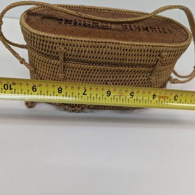 Vintage Hand Woven Rattan Shoulder Bag