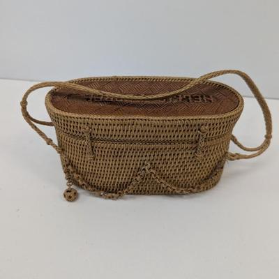 Vintage Hand Woven Rattan Shoulder Bag