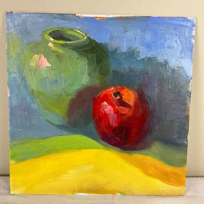 147 Original Oil Painting "Red Apple" by Kathie Rogers