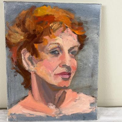 149 Original Oil Portrait Painting "Softly Red" by Kathie Rogers