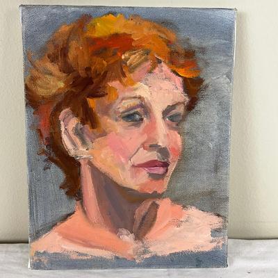 149 Original Oil Portrait Painting "Softly Red" by Kathie Rogers