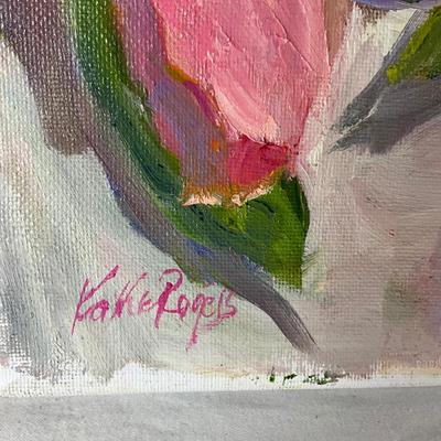 151 Original Oil Painting "Pink Tulips" by Kathie Rogers