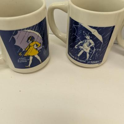 Morton Salt Coffee Mugs - Creamer - Sugar Dish No Lid