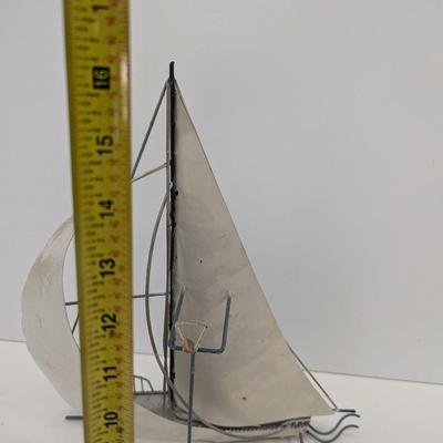 Metal Sailing Boat Decor