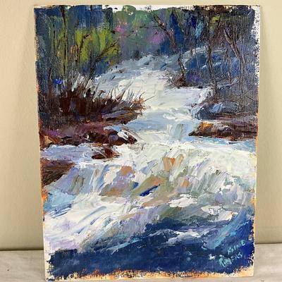 155 Original Oil Painting " Flow Blue" Landscape by Kathie Rogers